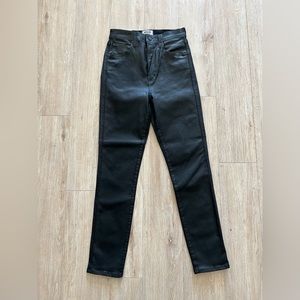 Agolde Roxanne High Rise Skinny in Black Leatherette - Size 27